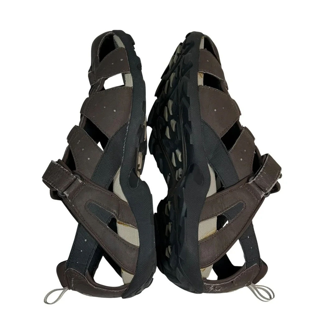 Teva Omnium Brown Fisherman Sport Sandal Mens 13 S/N 6968 Closed Toe Water Shoes